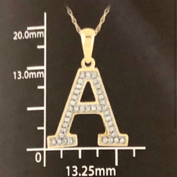 10k REAL gold REAL DIAMOND K initial pendant charm - Picture 11 of 12